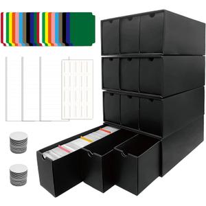 12000+ Large Capacity Trading Card Storage Box, 12-600 CT Card Organizer Box, Waterproof Toploader Storage Case, Bulk Card Collection Holder for TCG MTG Baseball Sports Cards