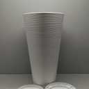 XBrand Modern 28-Inch Tall Round Planter, Modern Tapered Planter Perfect for Indoor & Outdoor Planter, Patio Décor, Single White