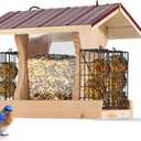 XL Hopper Bird Feeder for Outside - DIY Birdfeeder Kits for Adults to Build - Ranch Feeder W/Suet Cages - Heavy Duty 3/4" Red Cedar - Longtime Durability - 10 Lbs Compacity, 13" Size