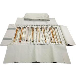 Portable Jewelry Roll Untangled Secure Necklace Travel Storage Bag Displays Holder 16 Chain (Beige)