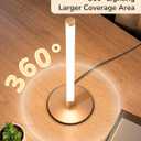 EDISHINE Modern Table Lamp, LED Slim Bedside Lamp with 360 Illumination, Stepless Dimming & 3 Color Temperature, Nightstand Lamp for Bedroom, Living Room, Gold