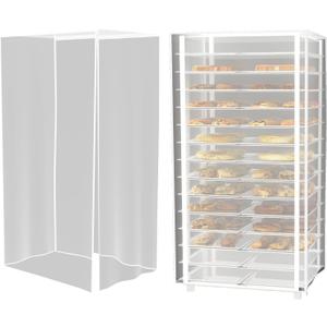 Bakers Rack Cover, Bread Racks Covers for Pantry, Clear PEVA 20tier Sheet Pan Racks Cover, Dustproof Waterproof Reusable Transparent Covers for Kitchen, Bakery, Restaurant (28" L x 23" W x 61" H)