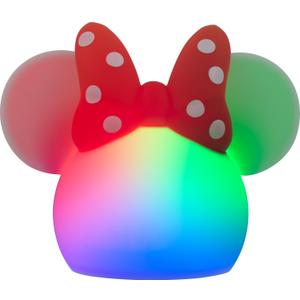 Disney Minnie Mouse Squishy Light, Color Changing, Night Light for Kids, USB Lamp, Battery Operated, Dimmable, Ideal for Bedroom, Playroom, Living Room, and More, 66945