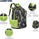 Lands' End Unisex Kids Medium ClassMate Lightweight Durable Elementary School Backpack, Black Highlight (Black)