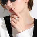 Smart Ring with Charge Box for Women Men Health Ring Sleep Heart Rate Blood Pressure Oxygen Tracking Step Counting Family Care Long Battery Life IP68 Compatible with iOS Android (Silver, 8)