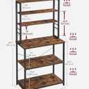 VASAGLE Coffee Bar, 31.5 Inches Baker's Rack for Kitchen with Storage, 6-Tier Kitchen Shelves with 6 Hooks, Microwave Stand, Industrial, Rustic Brown and Ink Black UKKS019B01