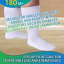 Powbrace 4 Pairs Wide Diabetic Socks for Men Women Plus Size,Lymphedema Socks,Socks for Swollen Feet and Ankles,Edema Socks,Loose Fit Socks,Non-Binding Socks,Bariatric Socks,Hospital Cast Socks-White, One Size