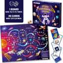 QUOKKA 3X Set Learning Board Games for Kids 6-8 - Educational Trivia Cards Ages 8-12 - Travel United States - World Map - Explore Outer Space - Gift for Children and Teens 4-8 - Floor Puzzles