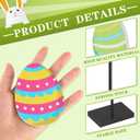 Yuntau Easter Standing Table Decor Wooden Bunny Egg Rabbit Tabletop Decoration Easter Tall Tiered Tray Decor Block Sign Classic Rustic Table Centerpiece for Home Party Supplies(Egg)