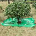 moonoom Landscape Tarp for Trimming, 78.7"x78.7" Pruning Tarp with 12 inch Hole, Waterproof Bush Trimming Tarps Shrub Trimmings Catcher with Four Corner Buckles for Easy Fastening and Leaf Collection