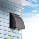 6 Inch Exhaust Vent Cover, HG Power Metal Dryer Vent Cover Outside with Removable Screen & Cushioned Non Return Flap, Air Wall Vent for House, AC, Opening Diameter: 5.7" Black