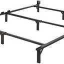 Metal Bed Frame, 9-Leg Base for Box Spring and Mattress, Queen, Tool-Free Easy Assembly, 79.5" L x 59.5" W x 7" H, Black