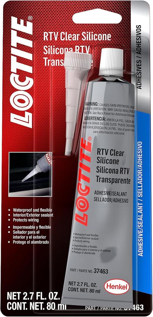 2 x Loctite 37463 Clear RTV Silicone Adhesive/Sealant Tube - 80 ml