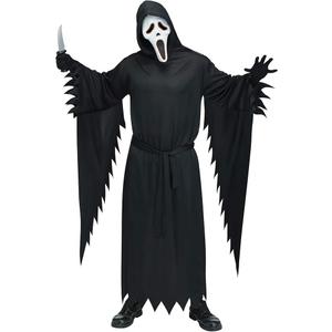 Gostfaceing Costume Scary Ghosts Costumes Black Robe Tunic Hooded Robes for Men Women Halloween Cosplay Outfit(L, Black)