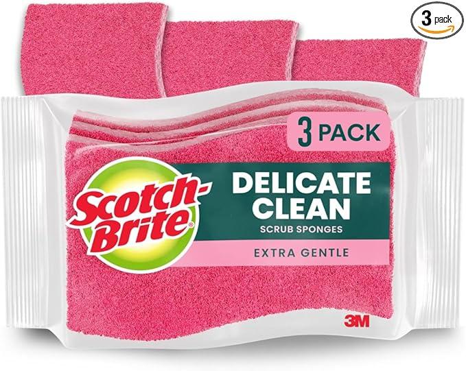 Scotch-Brite Delicate Clean Scrub Sponges Extra Gentle (3 Pack)