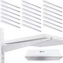 CroBlissful 20 Pcs Adjustable Shelf Brackets for Double Track System Closet Organization Heavy Duty Wire Shelf Brackets (White,9 Inch)