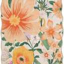 2x6 Floral Boho Runner - Beige Non-Slip Washable Rug, Soft Botanical Carpet for Hallway Kitchen & Bedroom