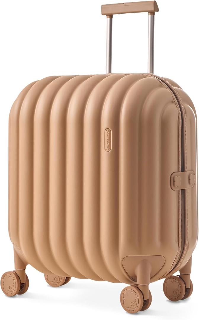 artrips Carry On Luggage 20 Inch for Business Travel & Short Trips, Italian-Inspired Lightweight Hard Shell Suitcase, German PC Matte Shell, Airline Approved, TSA Lock, Brown