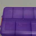 NEW Foldable & Double Protection Portable Weekly Pill Organizer 2 Times A Day with Etched Labels, AM PM 7 Day Week Medicine Box, Daily Travel Pill Case Dispenser for Vitamin, Supplement - Clear Purple