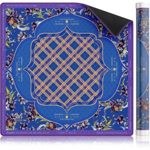 Mahjong Mat with Rules, Blue Purple American Mahjong Mat, 3MM Non-Slip Rubber Noise Reduction Mah Jongg Mat, 32.7x32.7in Rolled No Creases Waterproof Mah Jongg Table Mat for Mah Jong & Card Games