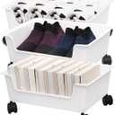 3 Pack Under Bed Storage, Underbed Toys Storage Containers with Wheels, Plastic Bedroom Storage Organization, Under Bed Storage Bins Drawer For Clothes Blankets Shoes Books, White, 15"L x 11.75"W x 6.75"H