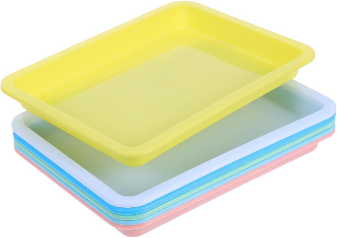 STOBAZA 6pcs Plastic Craft Trays Pallet Lap Desk Paint Tray Boys and Girls Eating