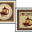 2 Pack DIY 5D Diamond Art Painting Coffee Cups 16x16 Inch for Adults Beginners. Round Full Drill Rhinestone Embroidery for Home Wall Decoration