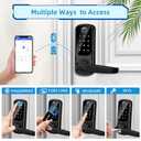 Smart Door Lock with Handle, Keyless Entry Digital Lock for Front/Interior Door,Fingerprint Exterior Locks, Electronic Deadbolt with Keypad,Biometric Door Knob,Smart Locks for Home, Apartment, Office