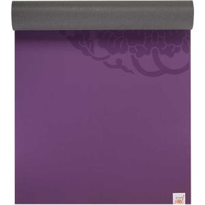 Gaiam Dry-Grip Yoga Mat - 5mm Thick Non-Slip Exercise & Fitness Mat for Standard or Hot Yoga, Pilates and Floor Workouts - Cushioned Support, Non-Slip Coat - 68 x 24 Inches (Purple)