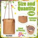 2 Pcs Hanging Planters for Indoor Outdoor 6'' Washed Cowhide Plant Basket Hanging Hanger Flower Pot Plant Holder Decorative Container for Home Wall Decor