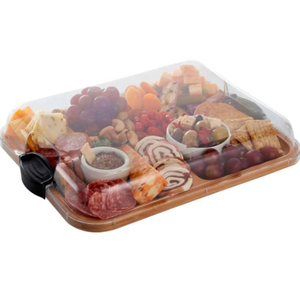 Build-A-Board 6-Compartment 11" x 14" Travel Charcuterie Board (Bamboo)