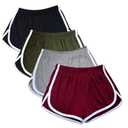 Cameway 4 Pack Women's Cotton Yoga Dance Short Pants Sport Shorts Summer Athletic Cycling Hiking Sports Shorts Medium Black