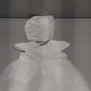 Newborn Baby Girl Christening Dress White Baptism Lace Long Sleeve Fall Wedding Dresses with Bonnet Outfit (0-3 Months)