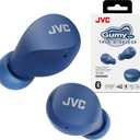 JVC Compact and Lightweight Gumy Mini True Wireless Earbuds Headphones, Long Battery Life (up to 23 Hours), Sound with Neodymium Magnet Driver, Water Resistance (IPX4) - HAA6TA (Blue)