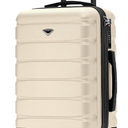 Carry On Suitcase Hardside TSA Lock & USB Port Silent Double Spinner Wheels Maximum Underseat Carry-On Bag For Virgin & South West Approved Airlines( 16.25x13.5x8" ,White )