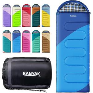 Camping Sleeping Bag, 32 Sleeping Bags for Adults Kids Teens Cold Weather Warm Sleeping Bag Winter for 3-4 Season Camping, Camping Gear Equipment, Traveling, and Outdoors (Blue & Dark Blue)