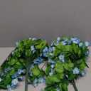 Artificial Fake Hanging Plants Flowers for Outdoor 2 PCS Faux Silk Blue Orchid Vines Bouquet for Wall Home Porch Patio Outside Party Wedding Decoration
