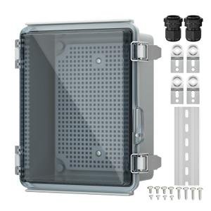 Joinfworld Outdoor WiFi Enclosure Weatherproof Locking Outdoor WiFi Box Plastic Waterproof Switch Router Enclosure Box 8.7x6.7x4.3