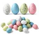 Acina 32pcs Easter Speckled Eggs: Pastel Plastic Easter Eggs Empty, Hollow Easter Egg Displays Fillers for DIY Decor, Vase Filler, Easter Basket Stuffers (Pink, Blue, White, Green)