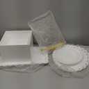 Baderke 4 Pcs Buffet Risers with Cupcake Stand Holder Serving Tray, Food Risers for Buffet Table, Display Stand Catering Dessert Collectibles, Acrylic Cube Boxes Nesting for Party(White)