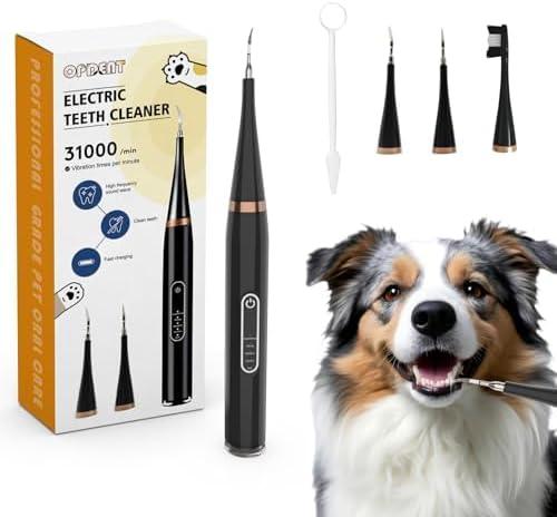 Dog Plaque and Tartar Remover - Dog Tooth Brushing Kit Electric Toothbrush for Dogs,5 Adjustable Mode& 3 Cleaning Head, Plaque Remover for Teeth Stains for Dogs and Cats