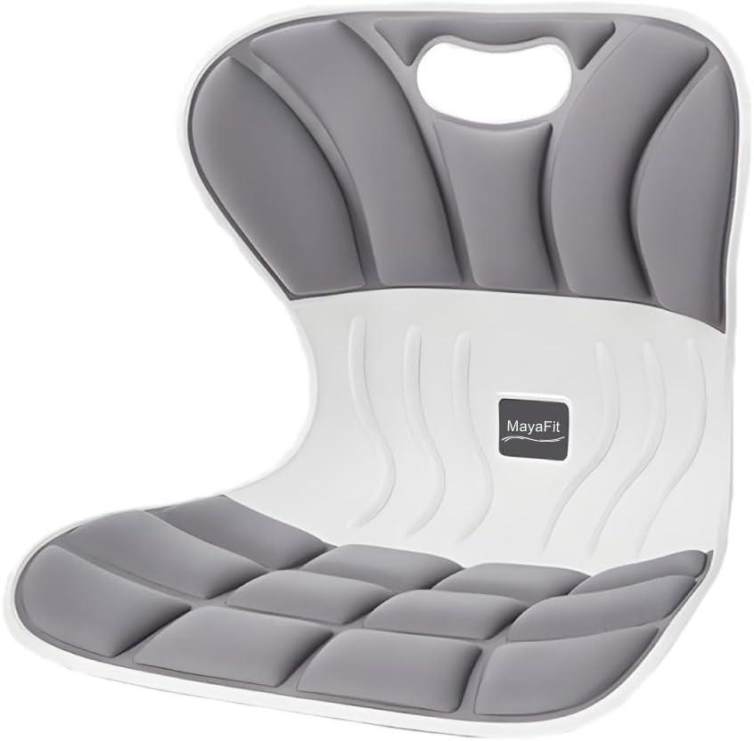 Ergonomic Lumbar Support Cushion, Grey, 460mm x 440mm x 340mm, Large, for Office Chairs & Car Seats, Posture Correction, Pregnancy Comfort,110-300 lbs Capacity