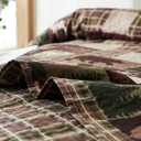 Reversible Lodge Plaid Bedding Moose Bear Quilt Full/Queen Size Rustic Bedspread Cabin Coverlet Wildlife Forest Daybed Cover Summer Lightweight Bed Cover Pillow Shams
