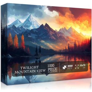 Mountain Puzzles for Adults 1000 Pieces, Nature Forest Landscape Art Jigsaw Puzzles Scenic Trees, Colorful Gradient Sunset Themed, Challenging for Adults