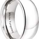 TUTISS 2mm 3mm 4mm 5mm 6mm 7mm 8mm 10mm White Tungsten Rings for Men Women Engagement Wedding Bands Domed Polished Shiny Comfort Fit