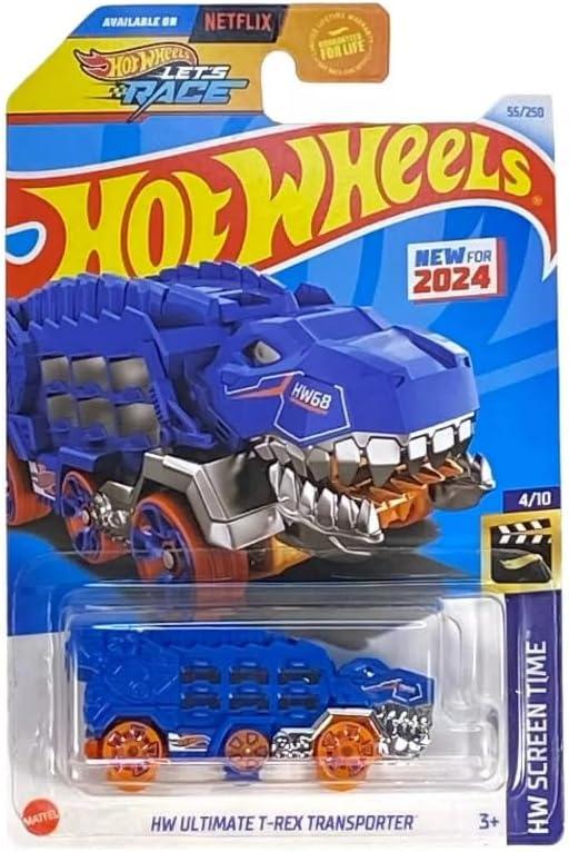 Pack Of 3 Hot Wheels Cars (Terra- Tracktyl,HW Ultimate T-shirt Rex, Ain't Fare)