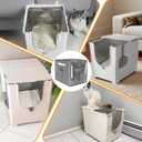 2 x 4 Pack F Type Litter Box Liners Cat Litterbox Liners Compatible with Flip Litter Box Liner Type F Reusable Waterproof Cat Litter Liners with Carrying Handles