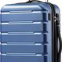 Coolife Luggage Suitcase Carry-on Spinner TSA Lock USB Port Expandable (only 28") Lightweight Hardside Luggage (Ice Blue, S(20in_carry on))