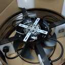 EDISHINE 21" Pre-Assembled Ceiling Fans with Lights Flush Mount, 10%-100% Dimmable, Rustic Low Profile Caged Ceiling Fan with Remote, Small Farmhouse Fan Light Ceiling for Kitchen Bedroom Brushed Gold