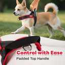 Soft Dog Harness Medium Sized Dogs No-Pull Escape-Proof Front Clip Dog Harness  Adjustable Reflective Padded Vest with Handle & Quick-Release Buckle, Black/Red, M